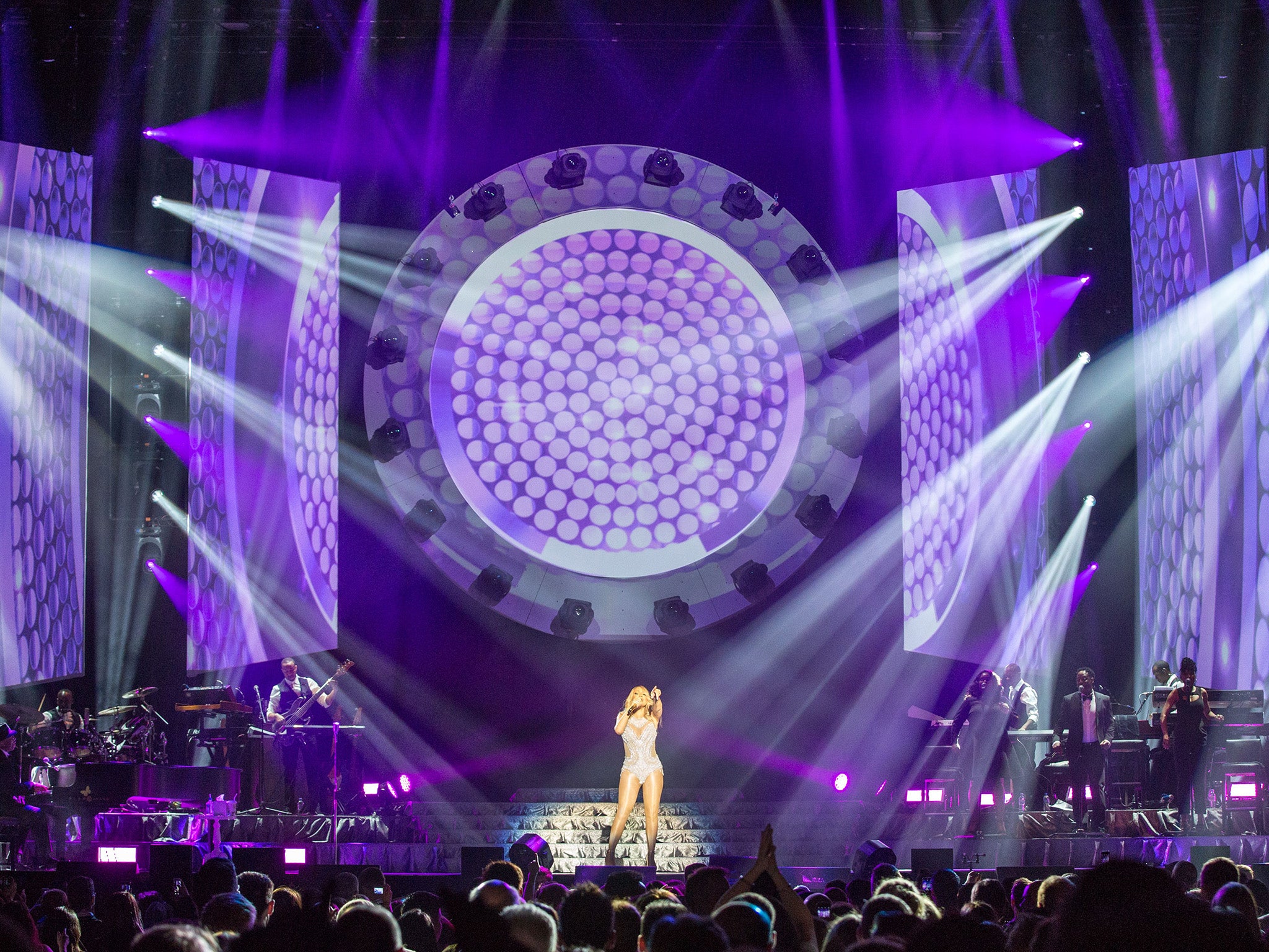 Mariah Carey performing in Glasgow.