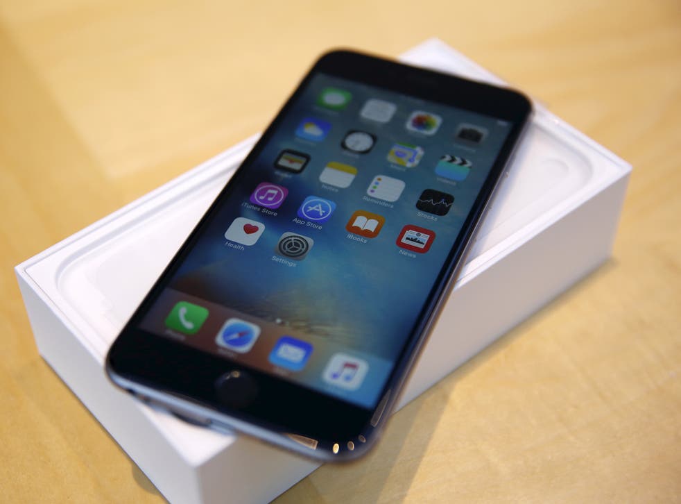 An iPhone 6S Plus is seen at the Apple retail store in Palo Alto, California September 25, 2015
