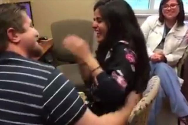 Andrea Diaz got a very surprise ending to her cochlear implant appointment