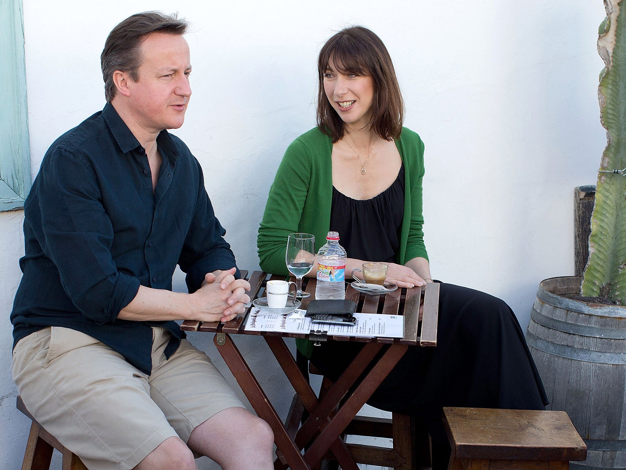 David Cameron and Samantha Cameron in Lanzarote in April 2014