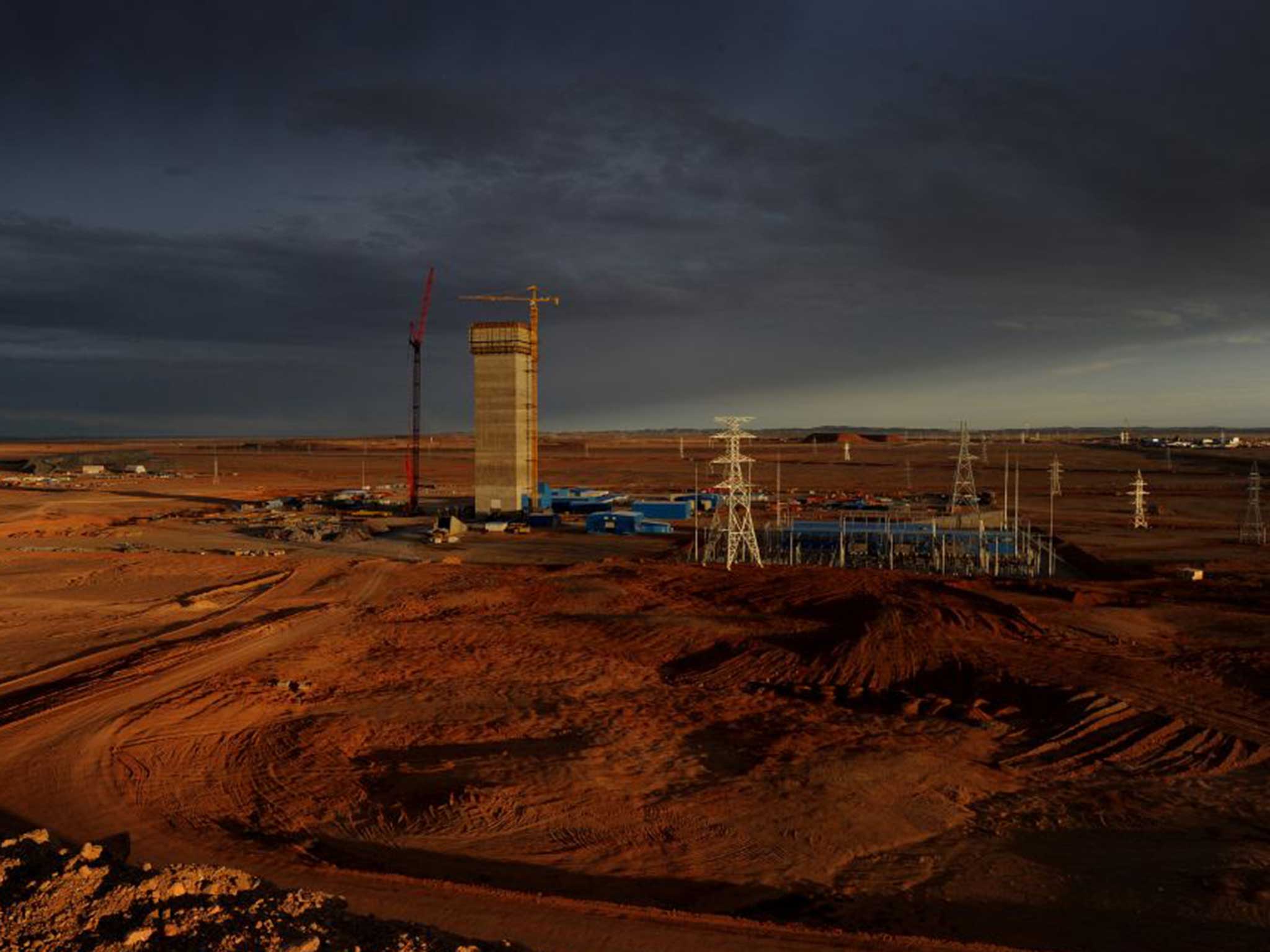 The Rio Tinto operated Oyu Tolgoi gold and copper mine in the Gobi desert, southern Mongolia