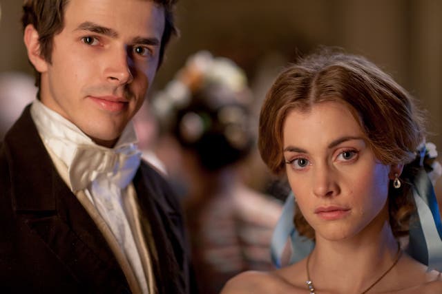 Harry Richardson and Stefanie Martini as Frank Gresham and Mary Thorne in ITV's Doctor Thorne