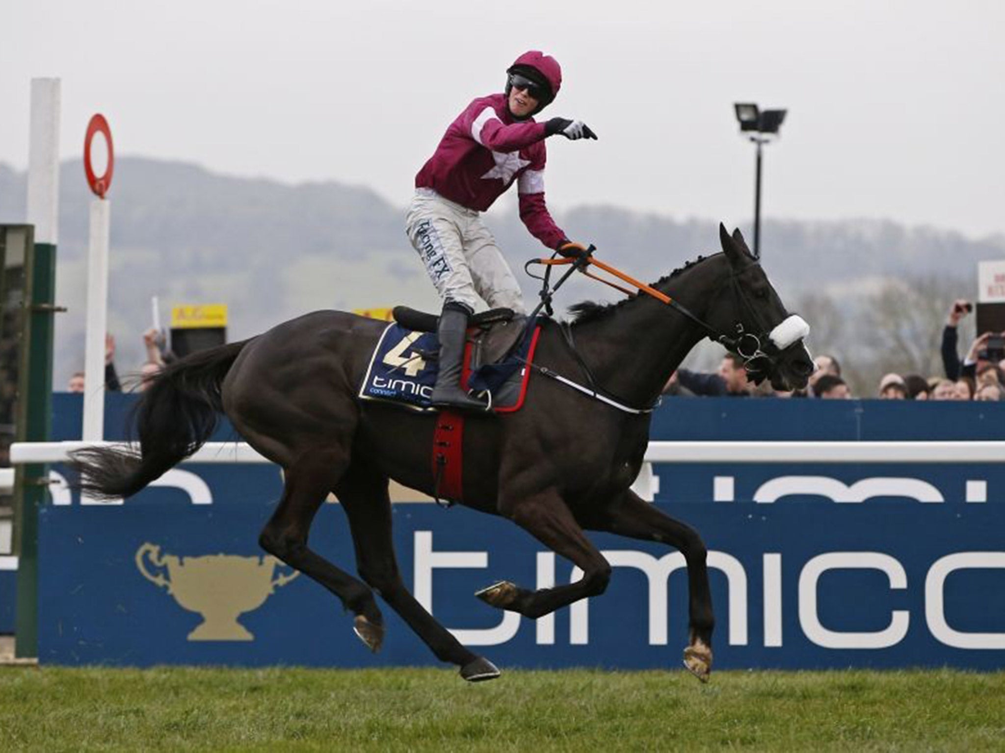 Bryan Cooper celebrates after riding Don Cossack to victory in the Cheltenham Gold Cup