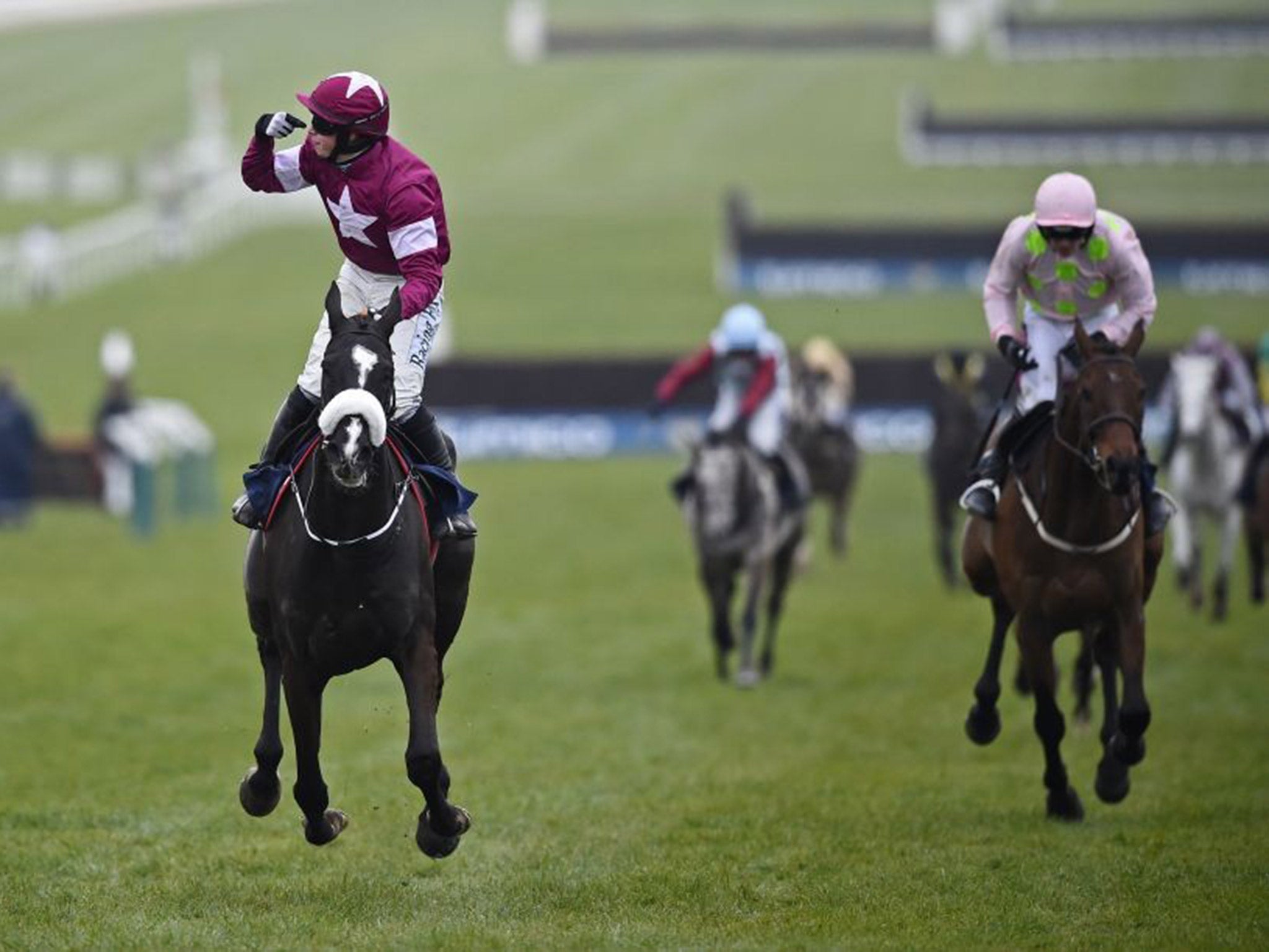 Don Cossack (left) held off Djakadam (right) to win the Cheltenham Gold Cup