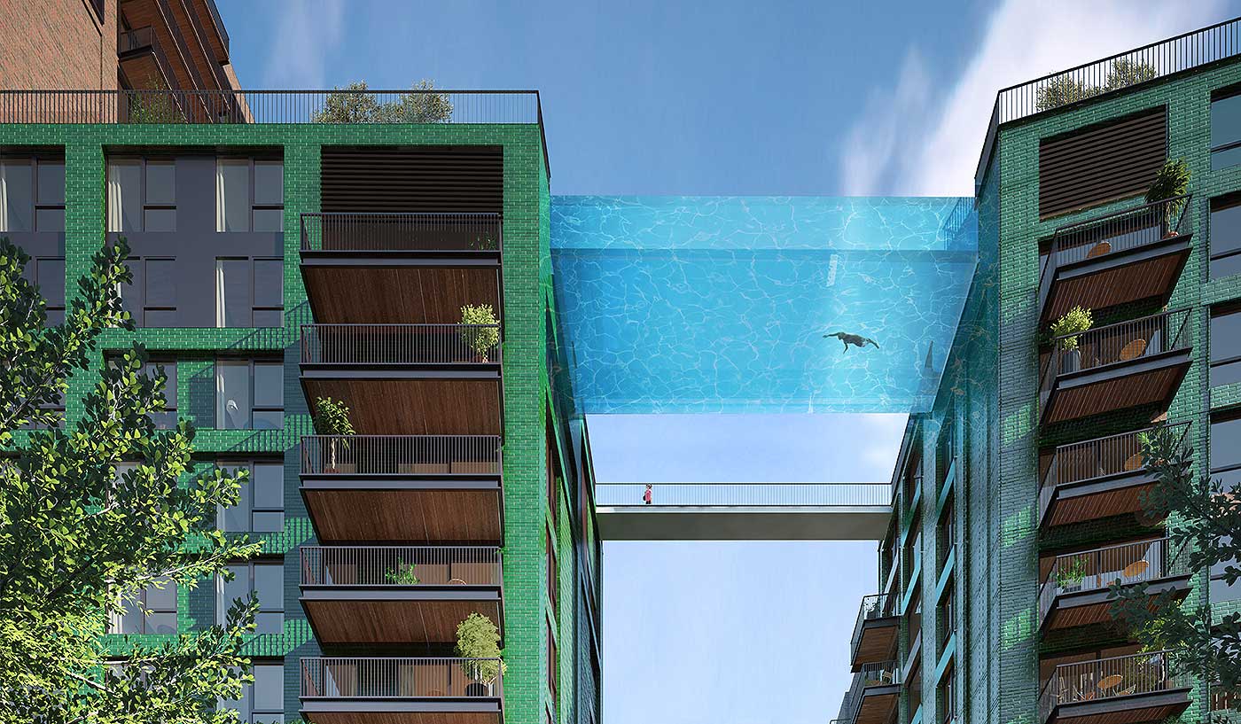 Luxury London flat owners will be able to swim while literally looking down on everyone