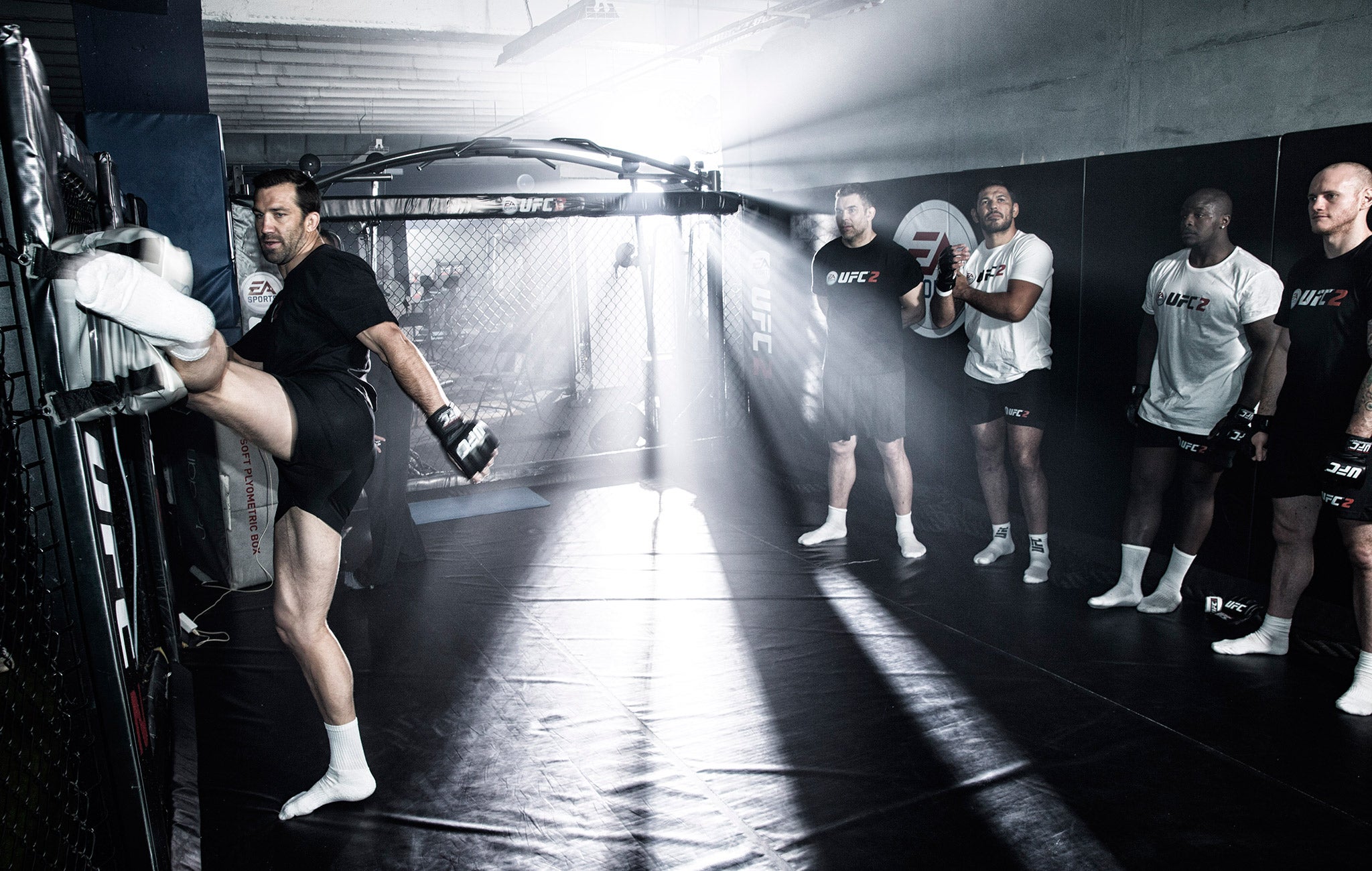 (L-R) Luke Rockhold, Nick Easter, Antonio Nogueira, Adebayo Akinfenwa and George Groves