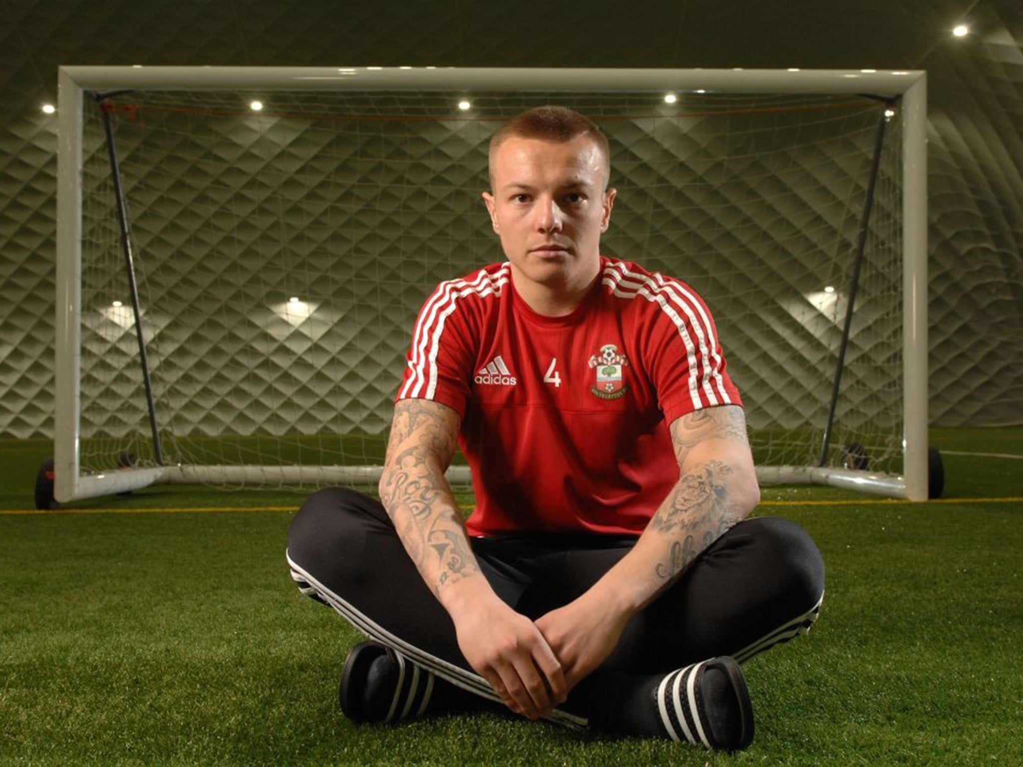 Jordy Clasie takes time out from training at The Dome at Staplewood