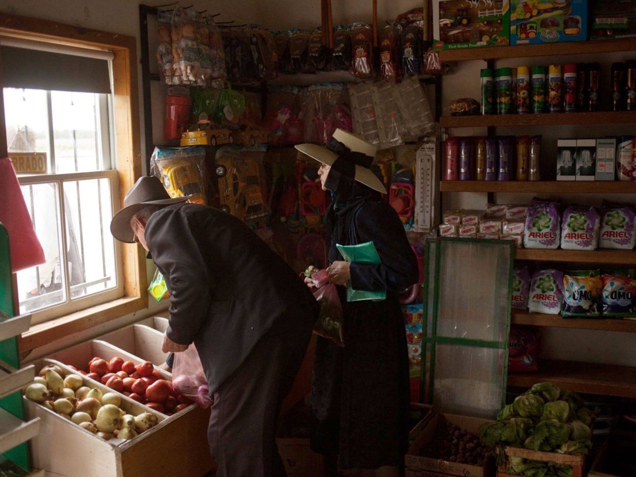 A Mennonite couple in Bolivia. Conservative members are known to shun technology