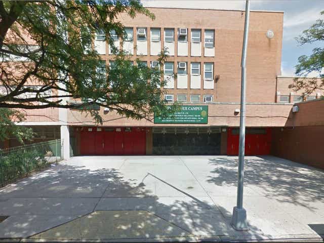 A street view of the South Bronx Academy for Applied Media in New York