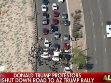 Read more

Protesters shut down highway to block people going to Trump rally