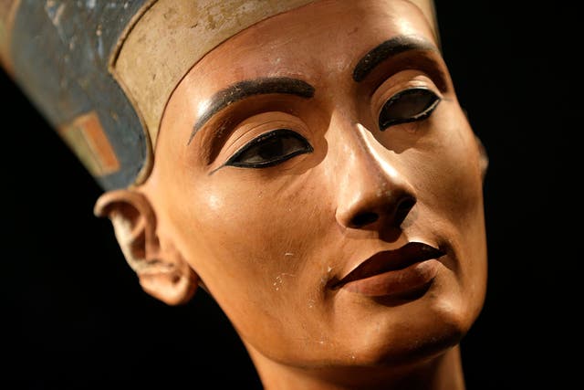 The Nefertiti bust is pictured during a press preview of the exhibition 'In The Light Of Amarna' to mark the 100 years of the Nefertiti bust discovery at the Neues Museum (New Museum) in Berlin, on December 5, 2012