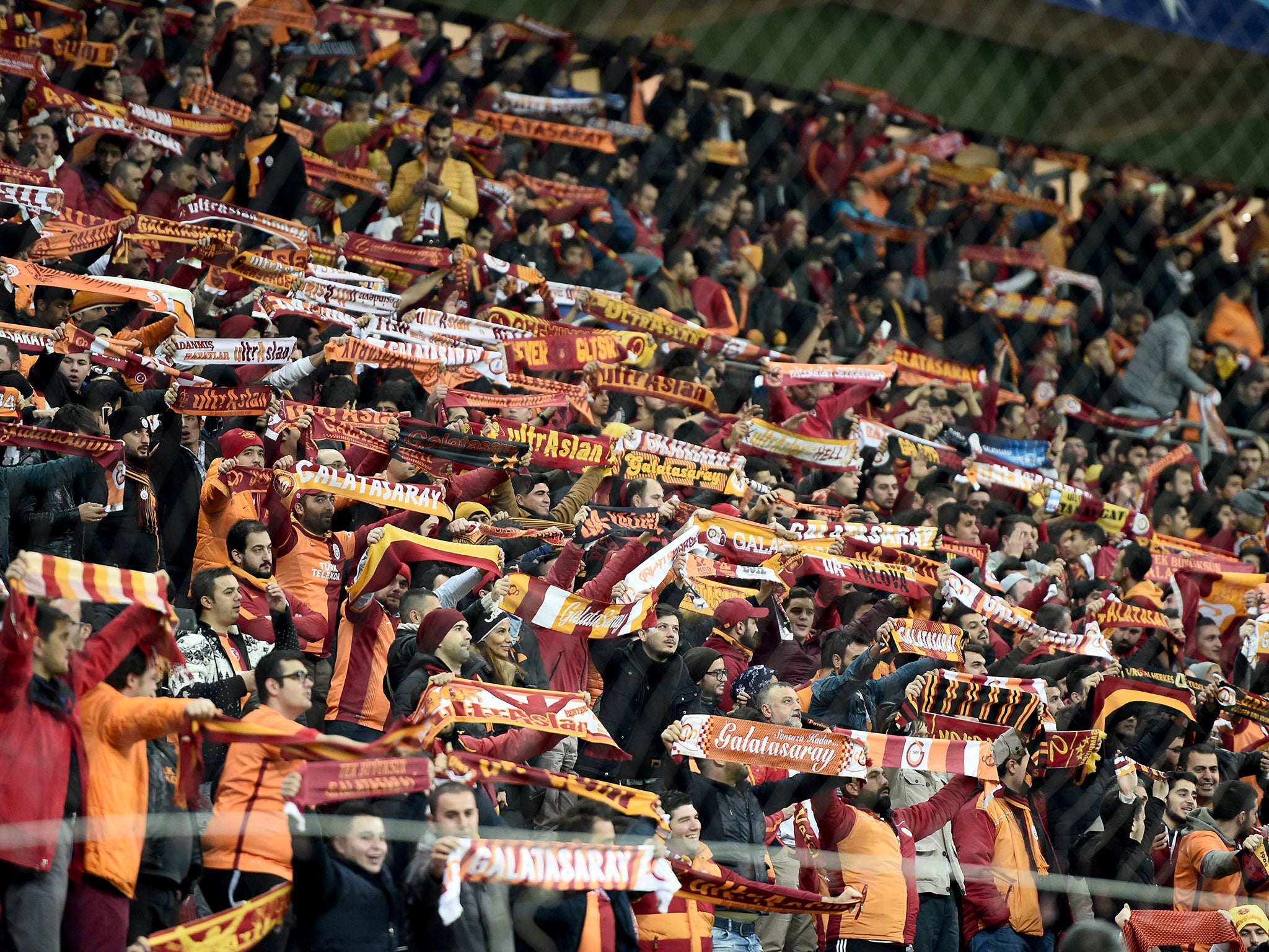 A generic view of Galatasaray fans