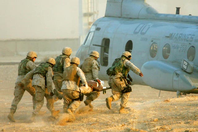 US Marines during the Iraq war, in which 4,491 US soldiers lost their lives