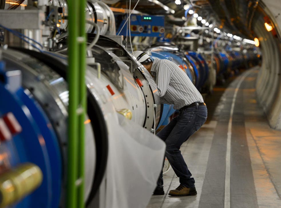 A scientist at Cern’s Large Hadron Collider, which in 2012 proved the existence of the Higgs boson