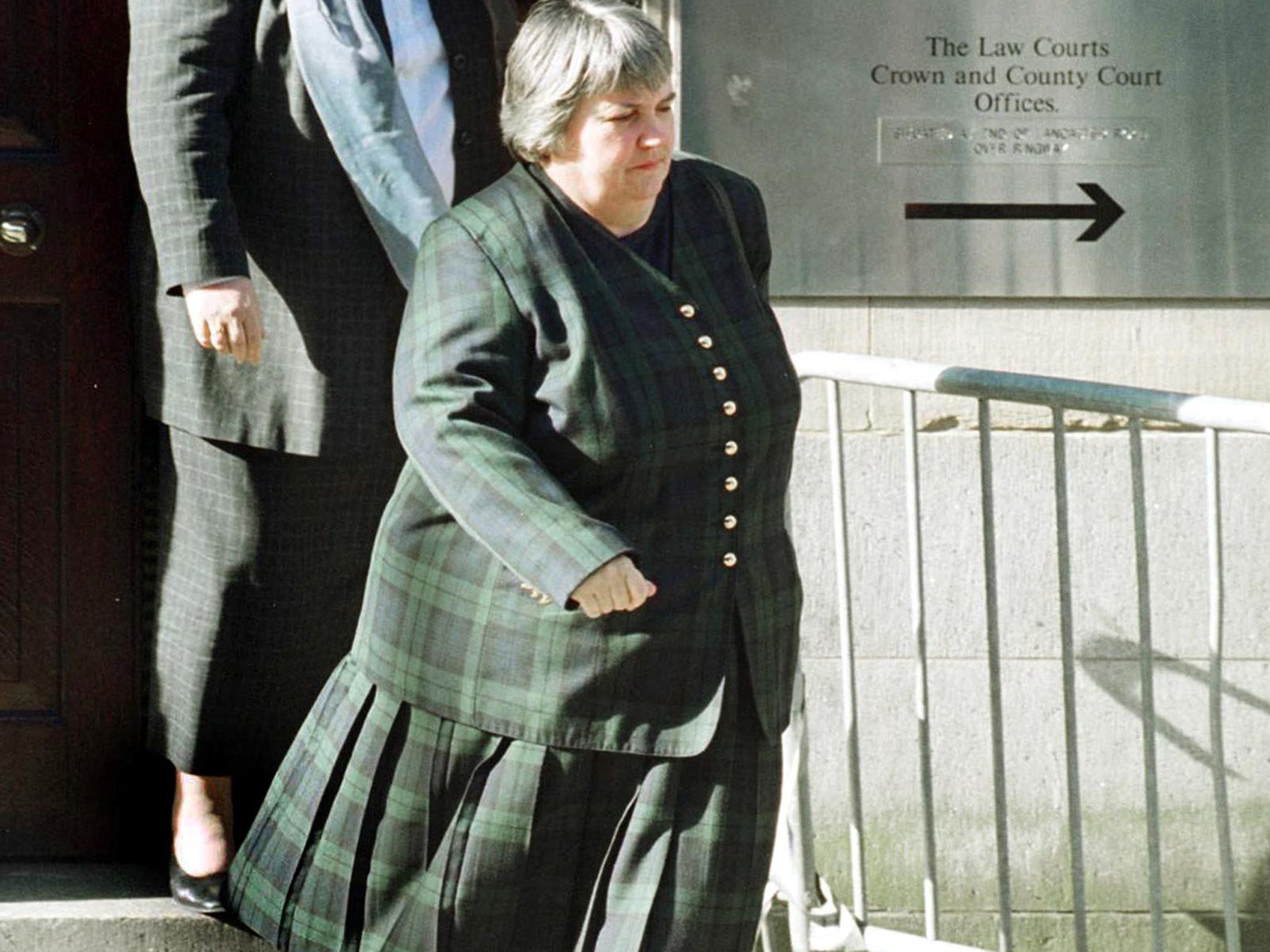 Primrose Shipman, pictured here in 1999, would get a £100k lump sum and £10,000 a year if her husband died before the age of 60