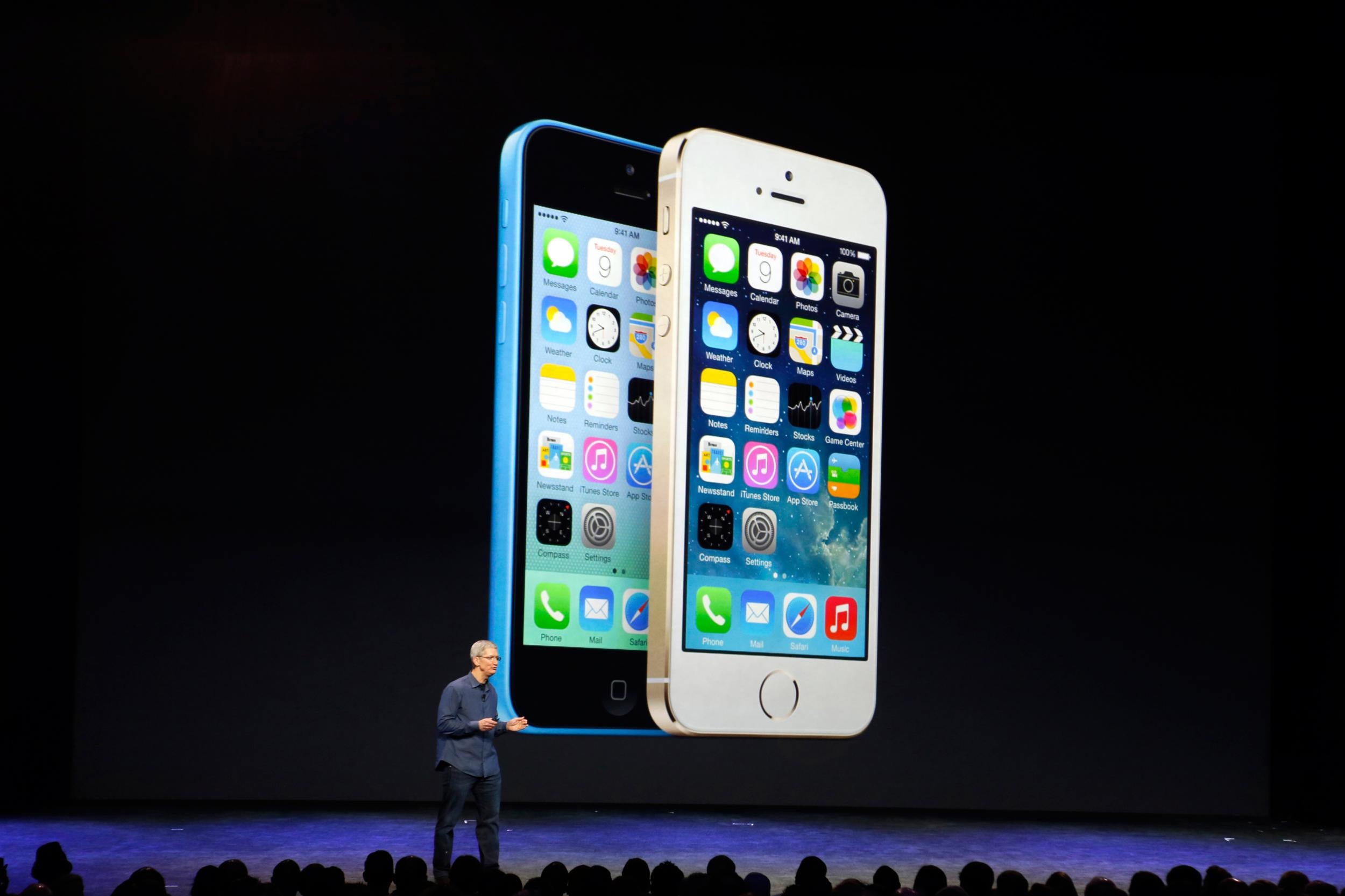 Tim Cook speaks during an Apple event to announce the iPhone 6 and the iPhone 6 Plus at the Flint Center in Cupertino, California, September 9, 2014.