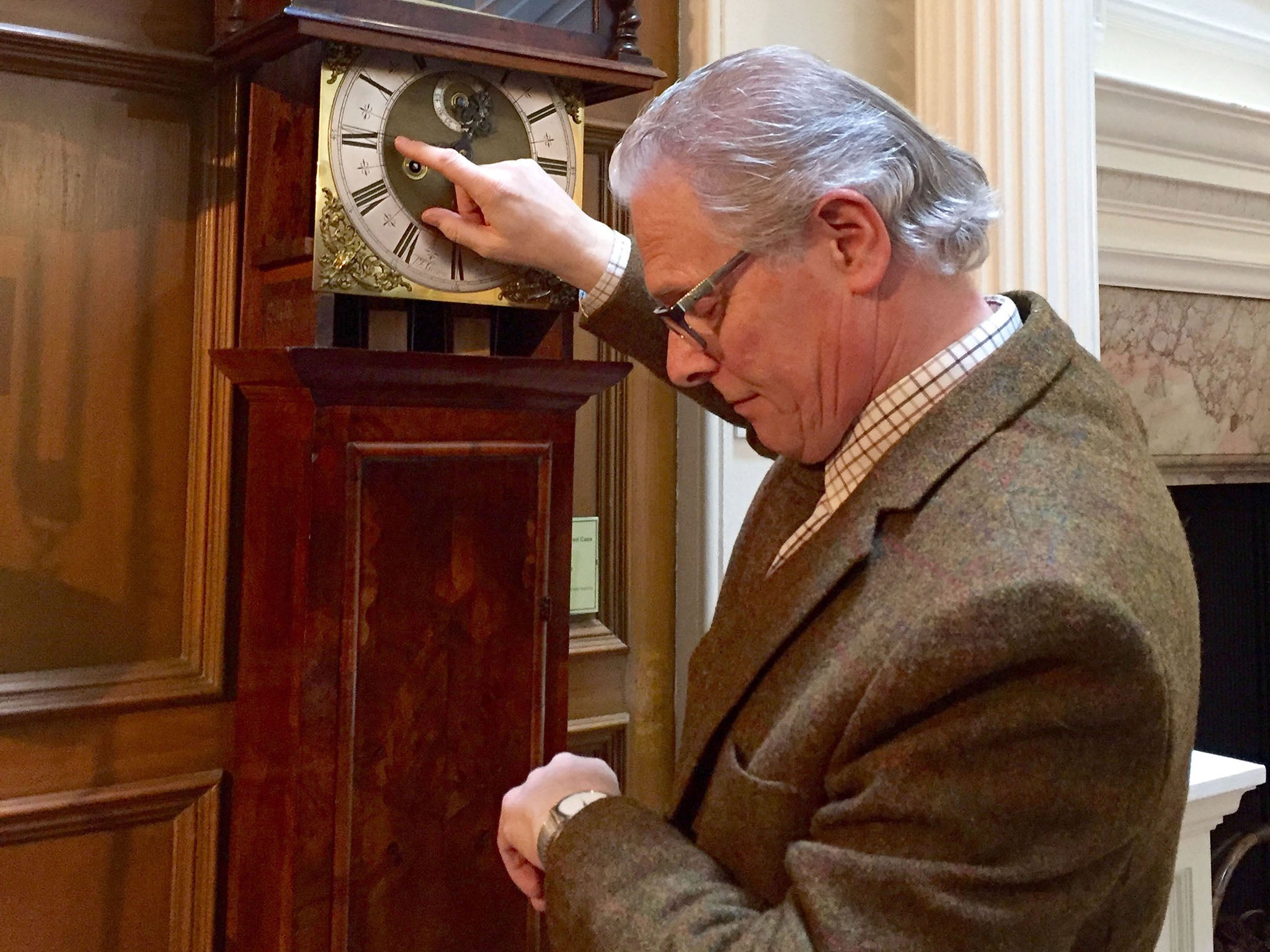 The time enthusiast is curator at the British Horological Institute (BHI) museum trust, meaning he is responsible for winding and adjusting around 4,000 watches and clocks.