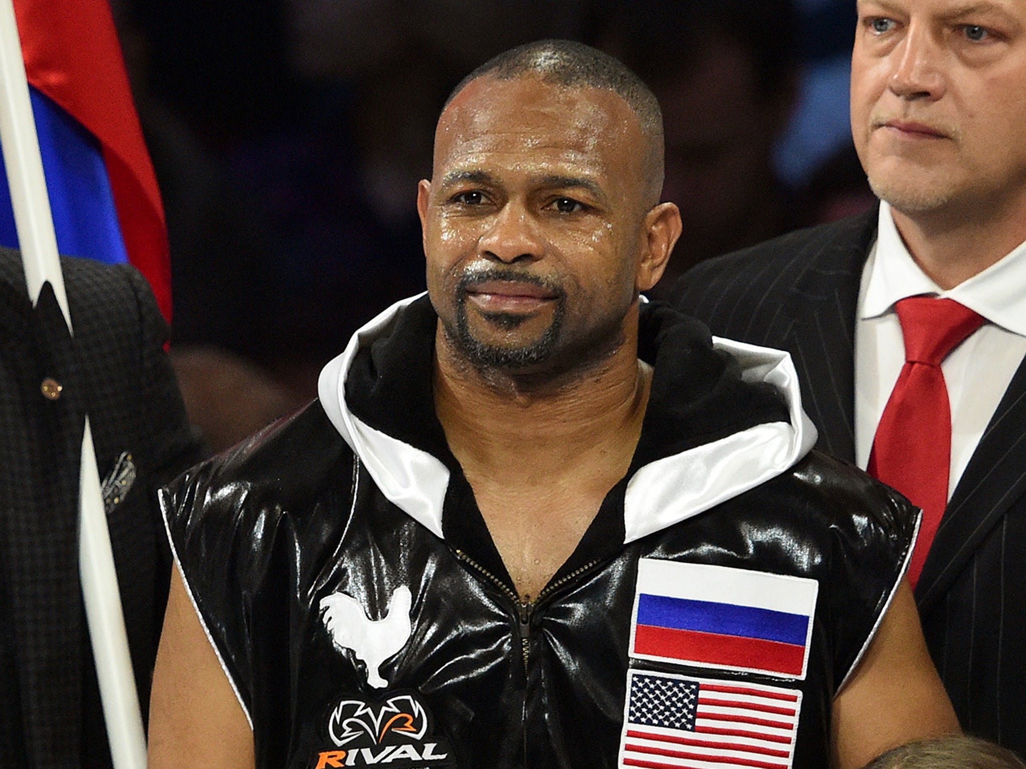 Roy Jones Jr prior to his knockout defeat against Enzo Maccarinelli