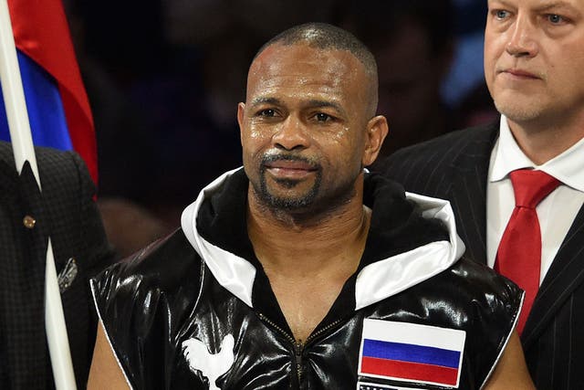 Roy Jones Jr prior to his knockout defeat against Enzo Maccarinelli