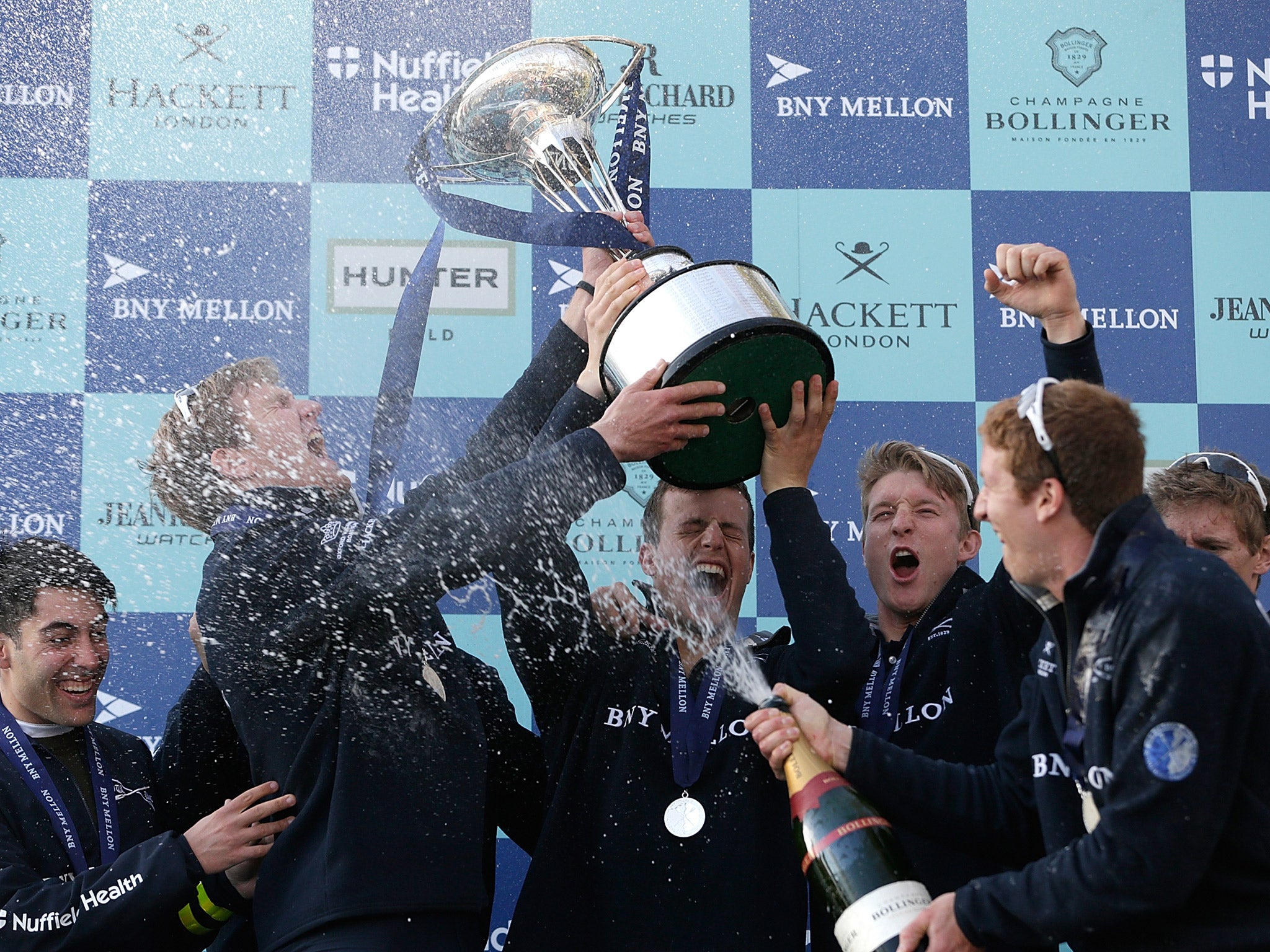 Oxford Men's crew celebrate their 2015 success