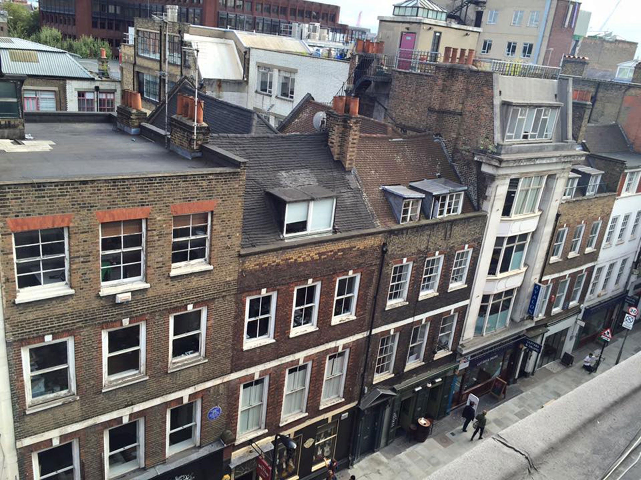 Denmark Street in central London, where Johnny Rotten scrawled his graffiti