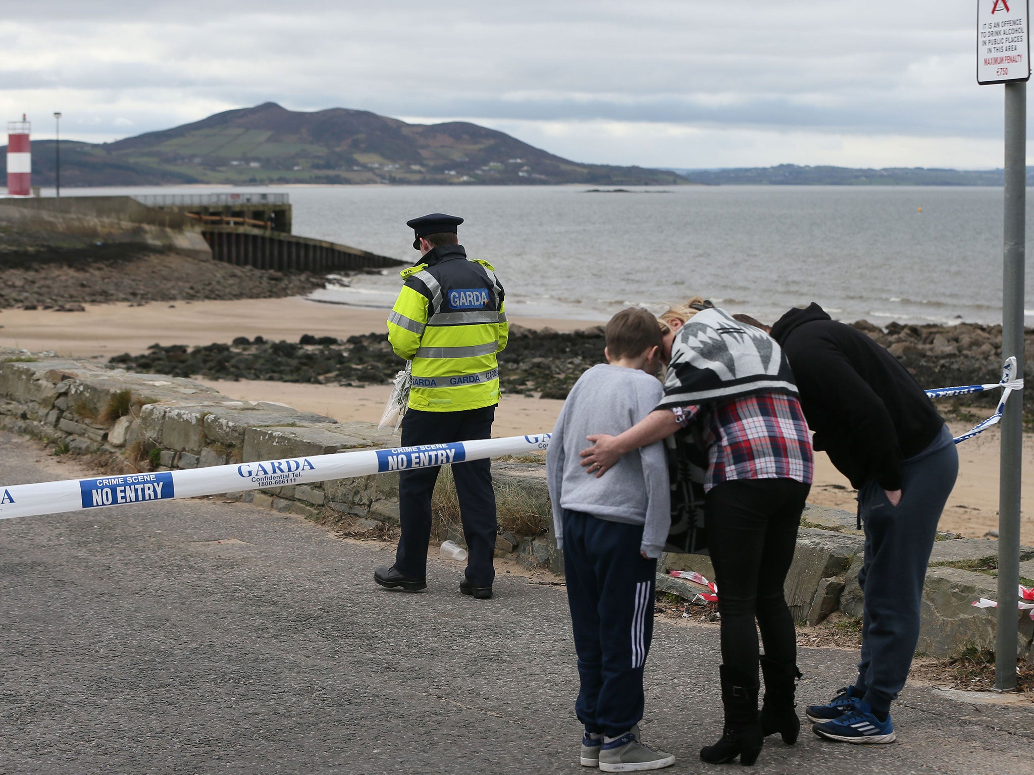 The scene of the tragedy in County Donegal, where five family members were killed after their car went off the pier