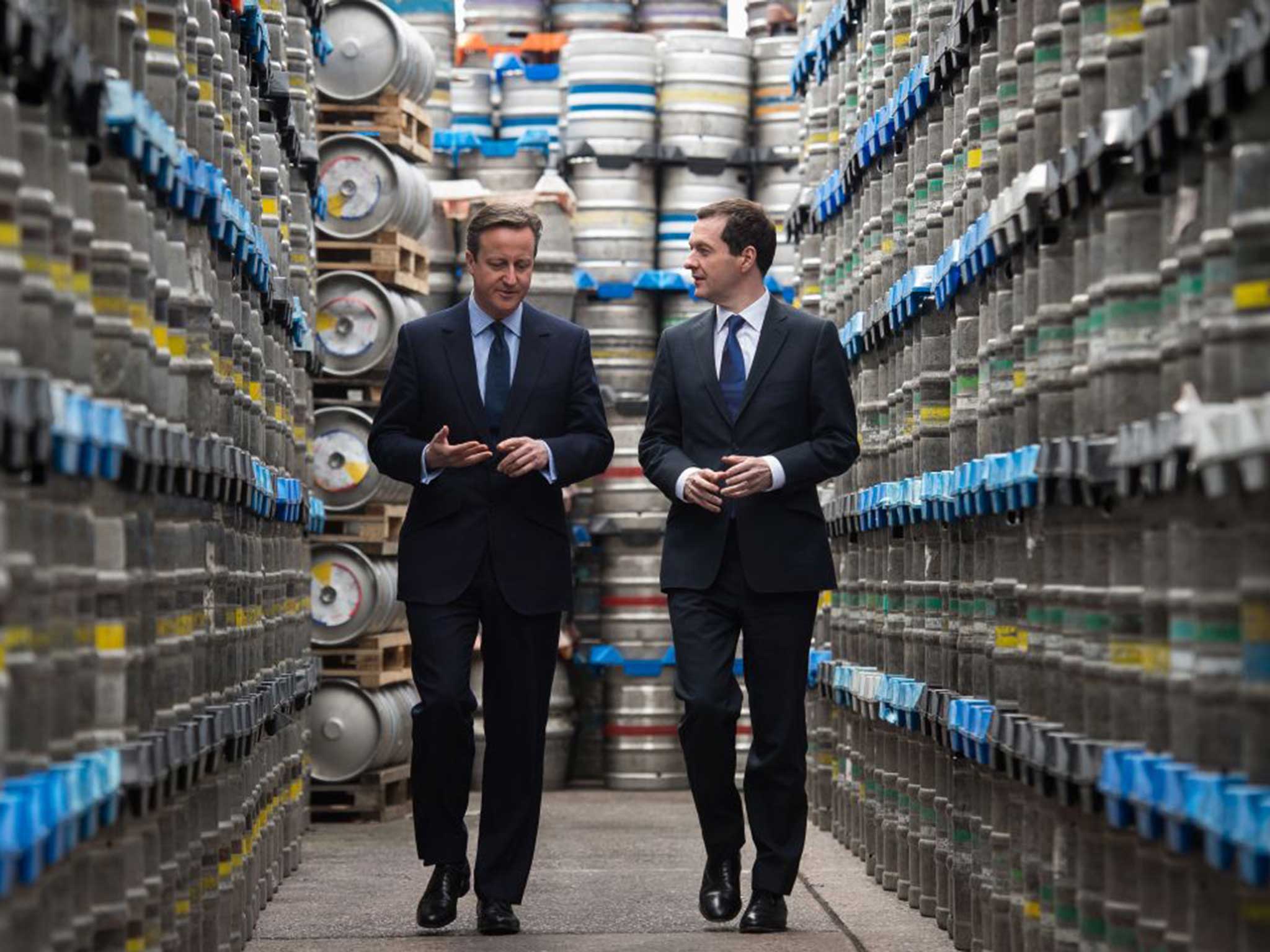 David Cameron and George Osborne visit the Marston's Brewery