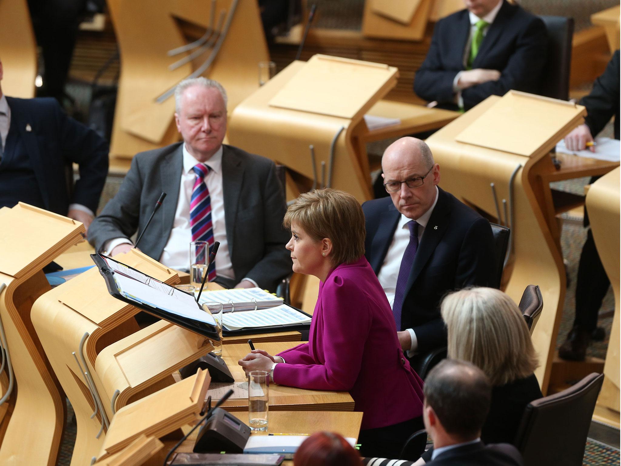 Nicola Sturgeon fields questions in Scottish Parliament