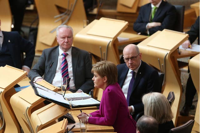 Nicola Sturgeon fields questions in Scottish Parliament