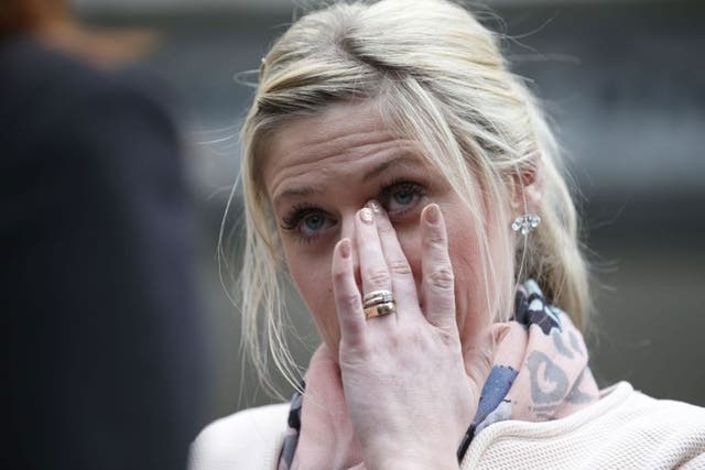 Jen Phillips outside Manchester Crown Court where Clayton Williams was jailed for 20 years