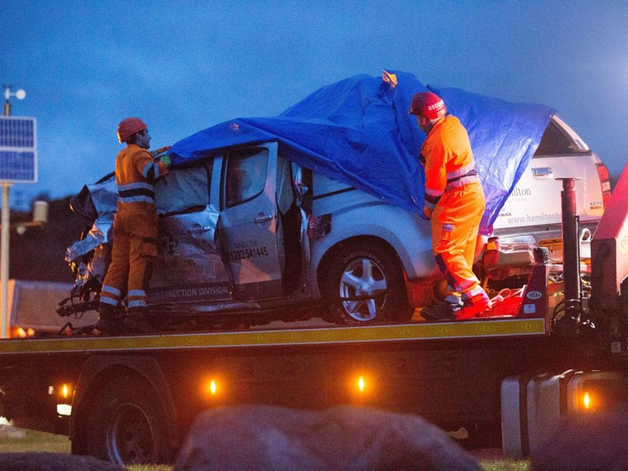 A bus and a 4x4 were involved in the accident at around 2:15pm on Monday