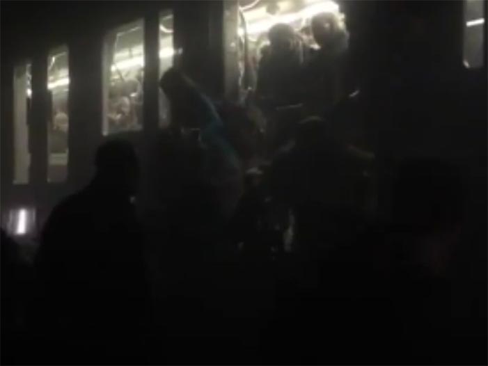 Evacuating between the Maalbeek and Arts-Loi Metro stations in Brussels