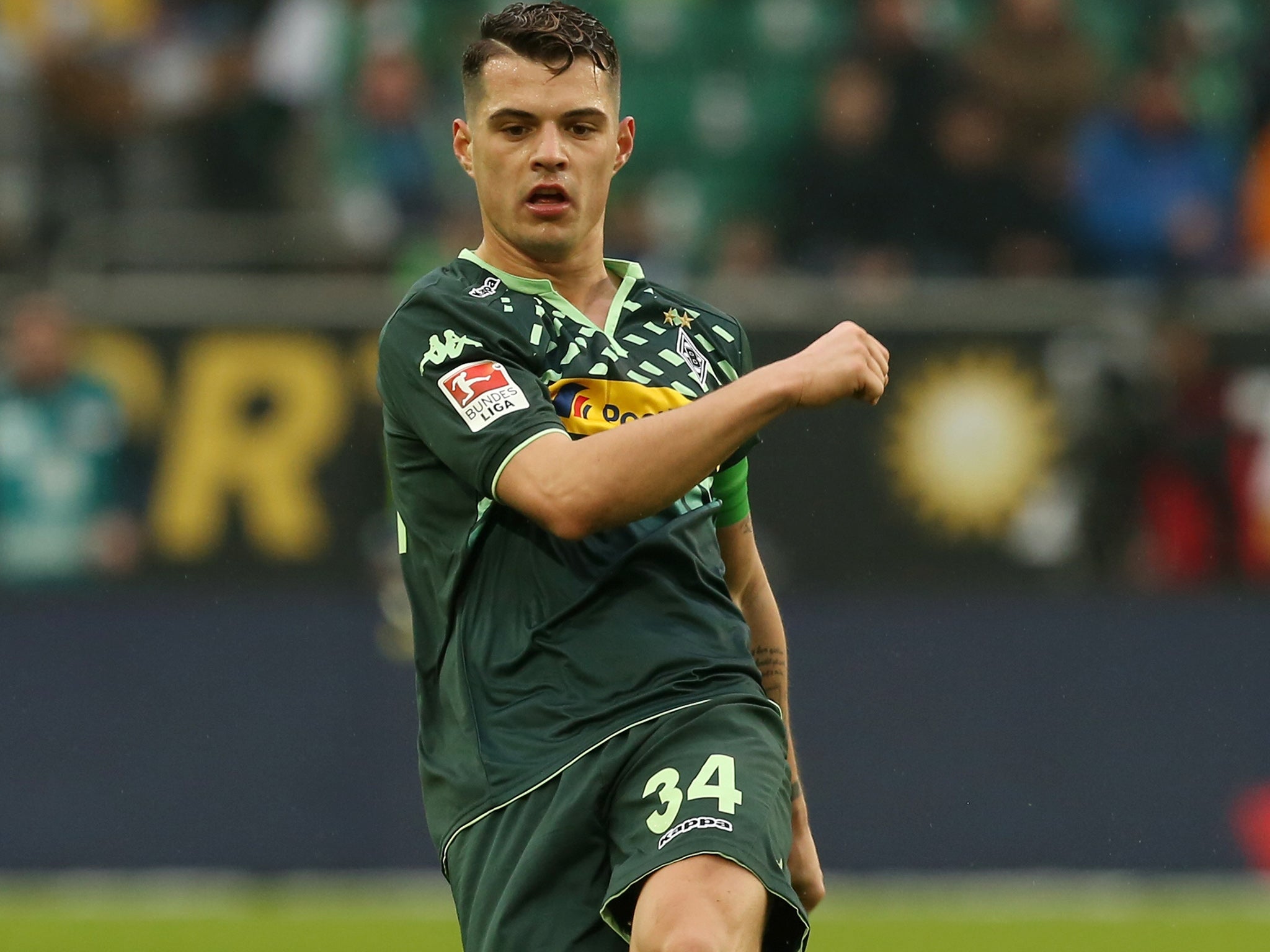 Granit Xhaka in action for Borussia Monchengladbach
