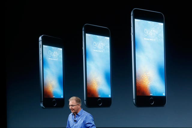 Apple Vice President Greg Joswiak introduces the iPhone SE during an event at the Apple headquarters in Cupertino, California March 21, 2016