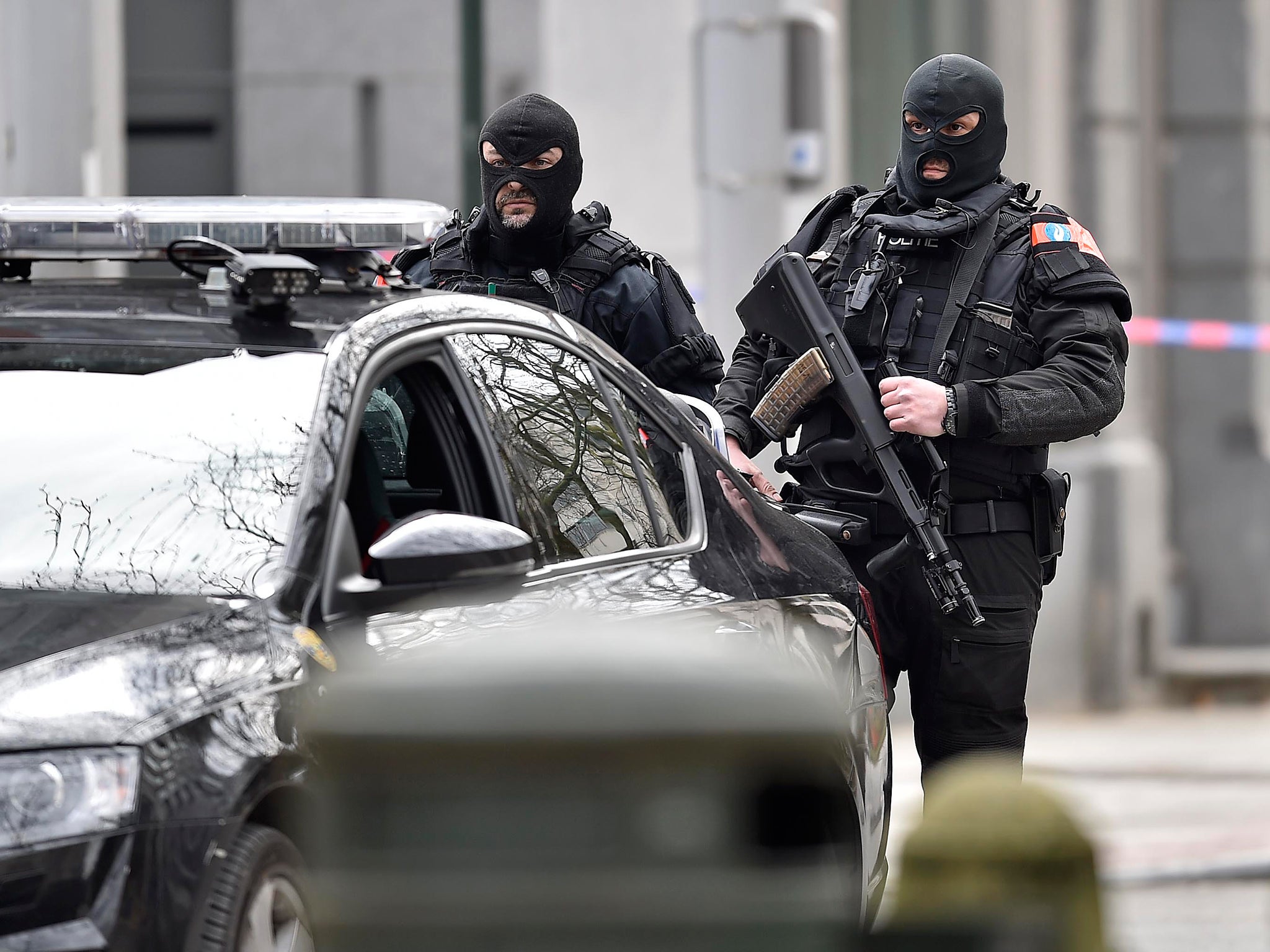 Special police secure the city center in Brussels