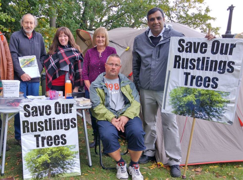 Residents and campaigners have set up a protest camp in Endcliffe Park, Sheffield, to save trees on nearby Rustlings Road