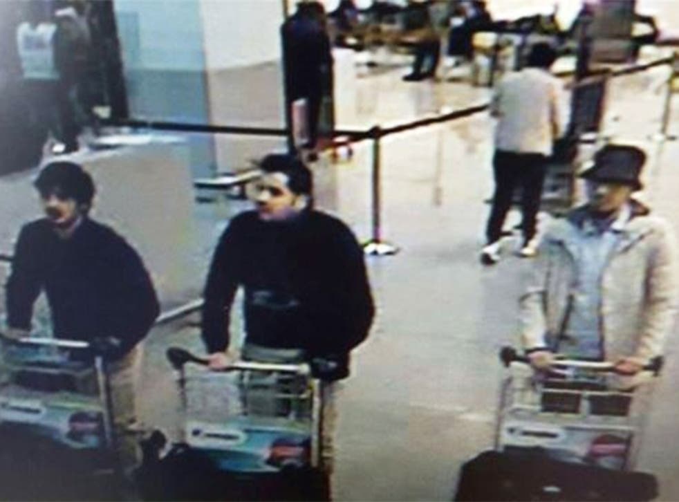 Airport CCTV shows the three suspects; Faycal Cheffou is on the right