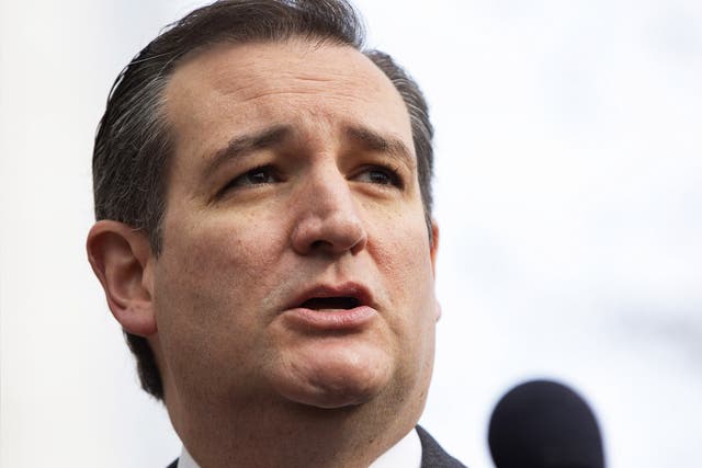 Republican presidential candidate Ted Cruz speaks to the media in Washington about the terrorist attacks in Brussels
