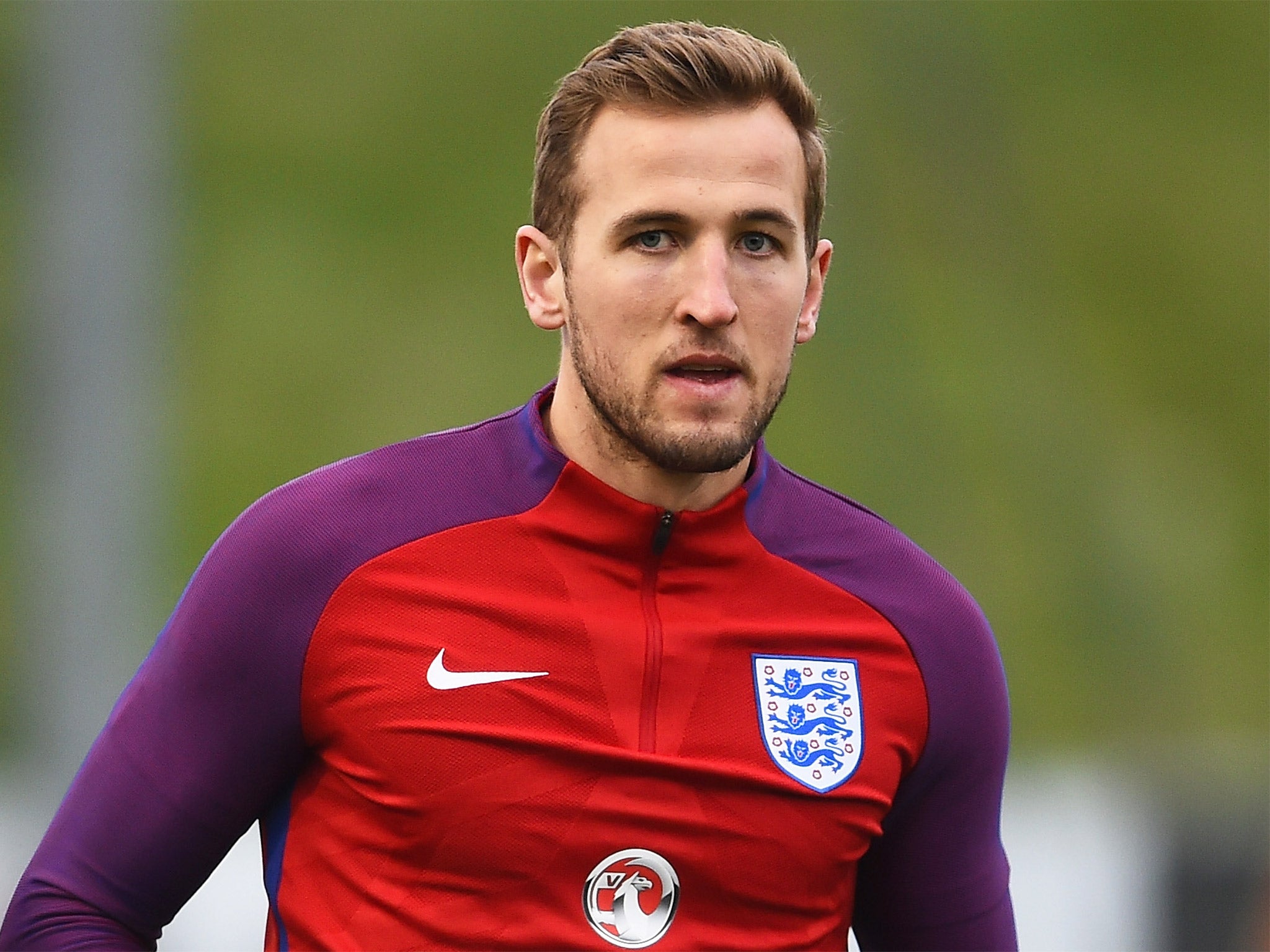 Harry Kane during training at St Georges Park on Tuesday