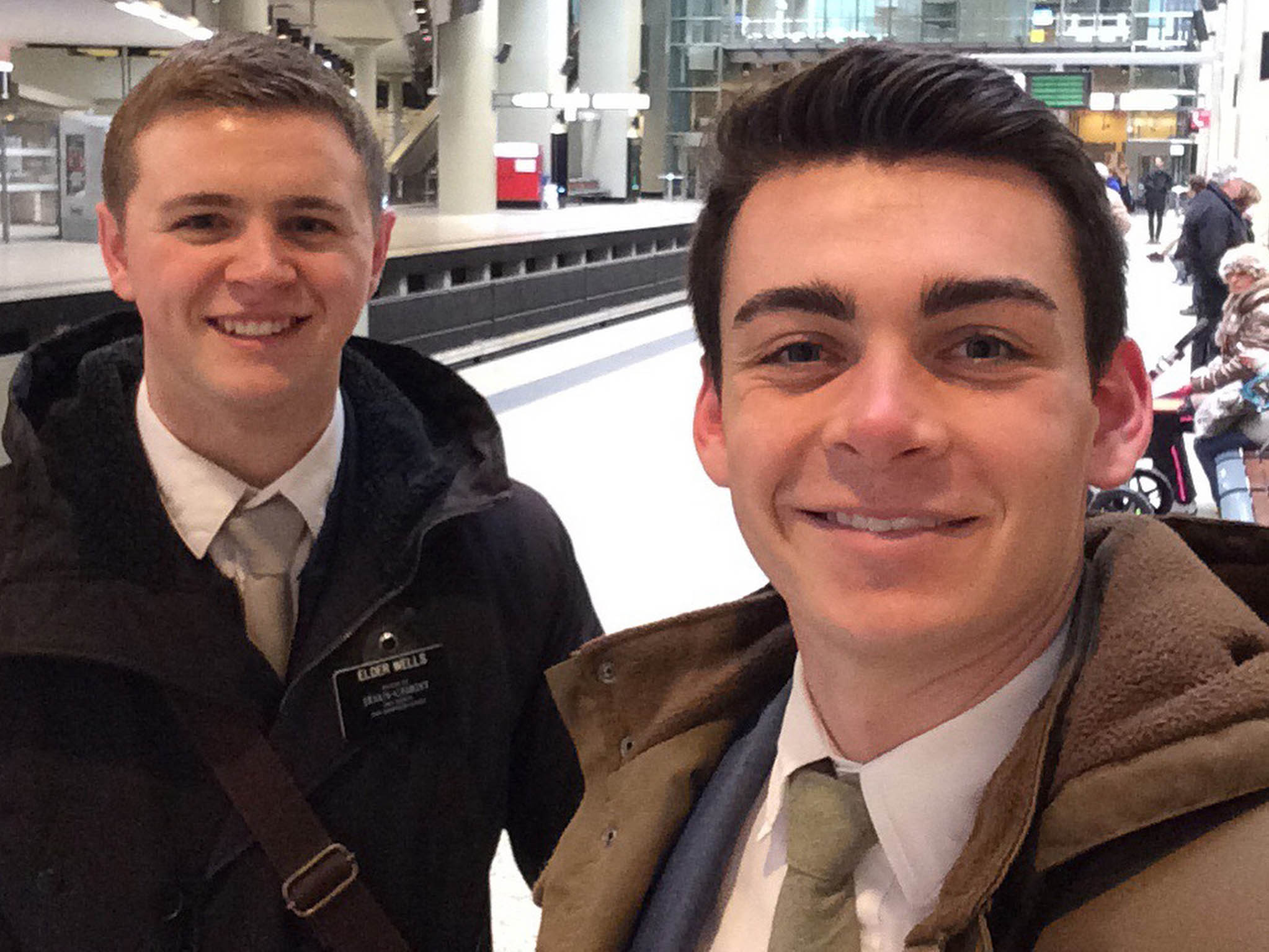 Mormon missionaries Mason Wells (leflt) and Joseph Empey were both were injured in Tuesday's explosion at the Brussels airport