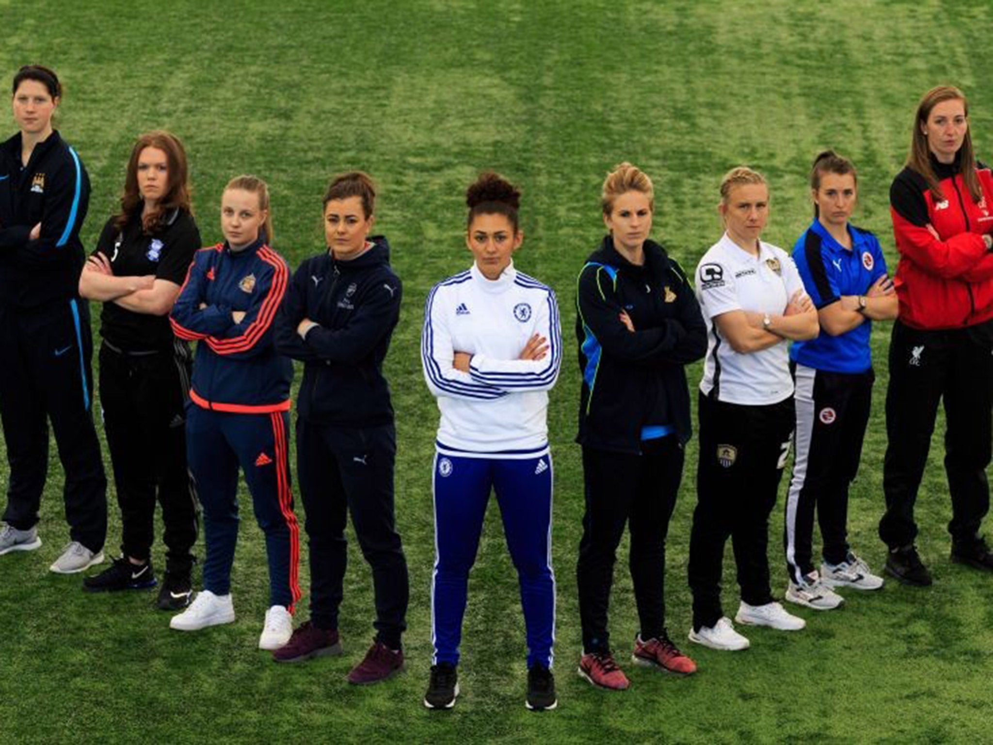 Manchester City's Maria Hourihan, Birmingham City's Aoife Mannion, Sunderland's Beth Mead, Arsenal's Jemma Rose, Chelsea's Jade Bailey, Doncaster Rovers Belles Natasha Dowie, Notts County's Laura Bassett, Reading's Amber Stobbs and Liverpool's Siobhan Chamberlain