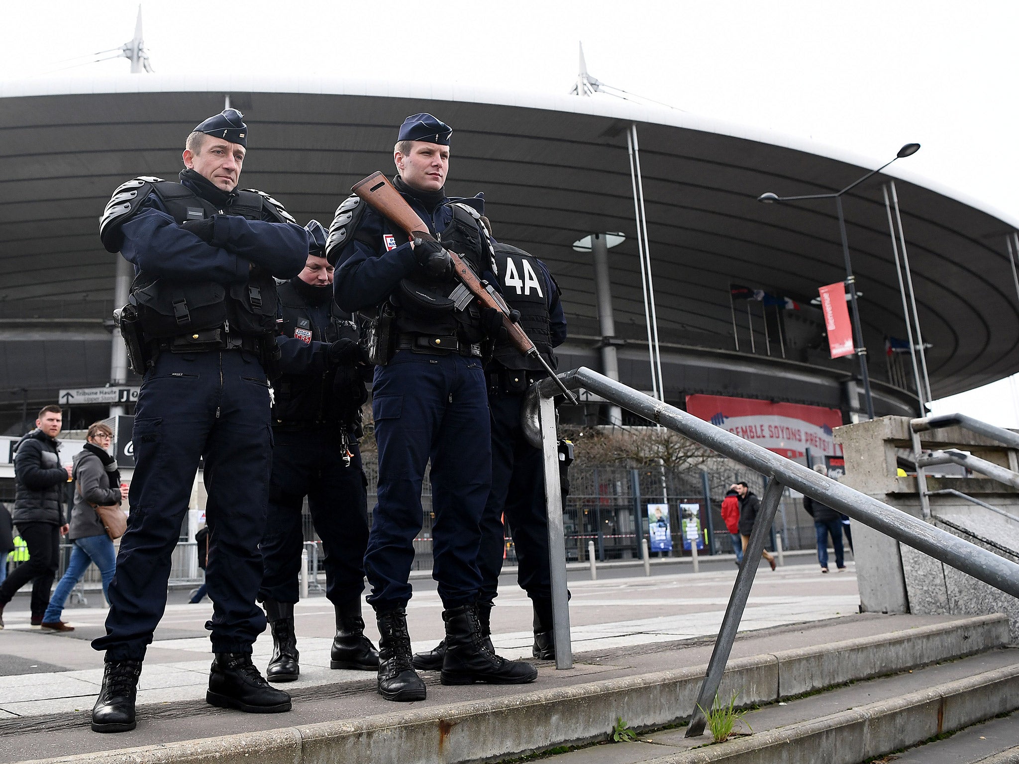 Police outside the Stade de France following last November's terror attacks