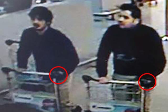 Both the suspected suicide bombers could be seen on airport CCTV wearing a glove on their left hands