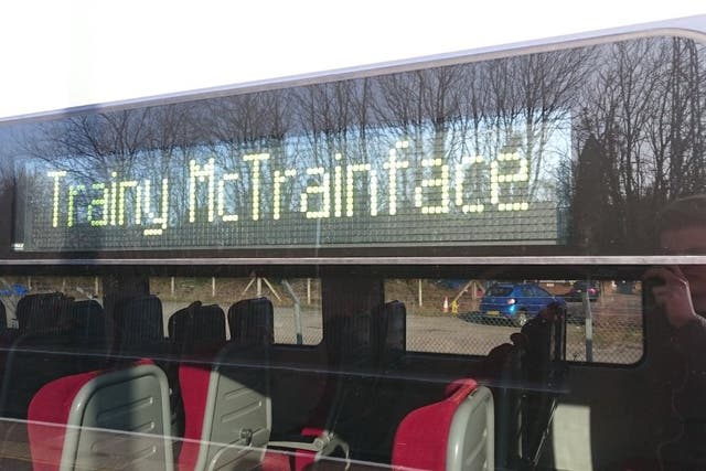 An photo of the temporary title taken by a commuter
