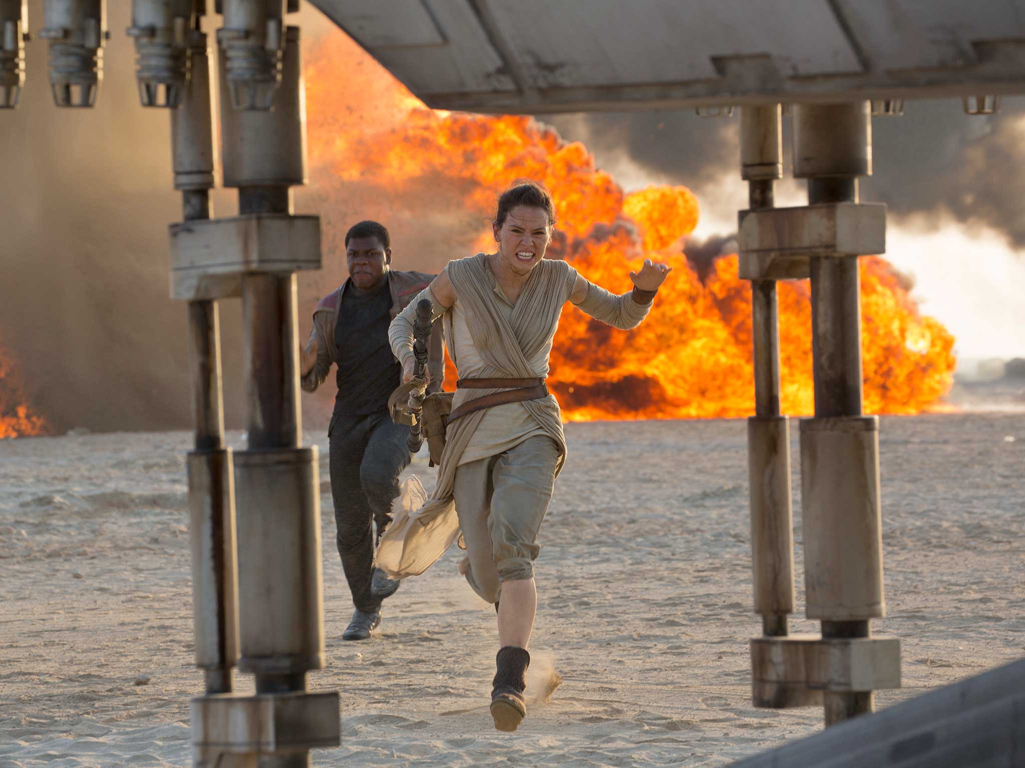 Star Wars: The Force Awakens scene with Finn