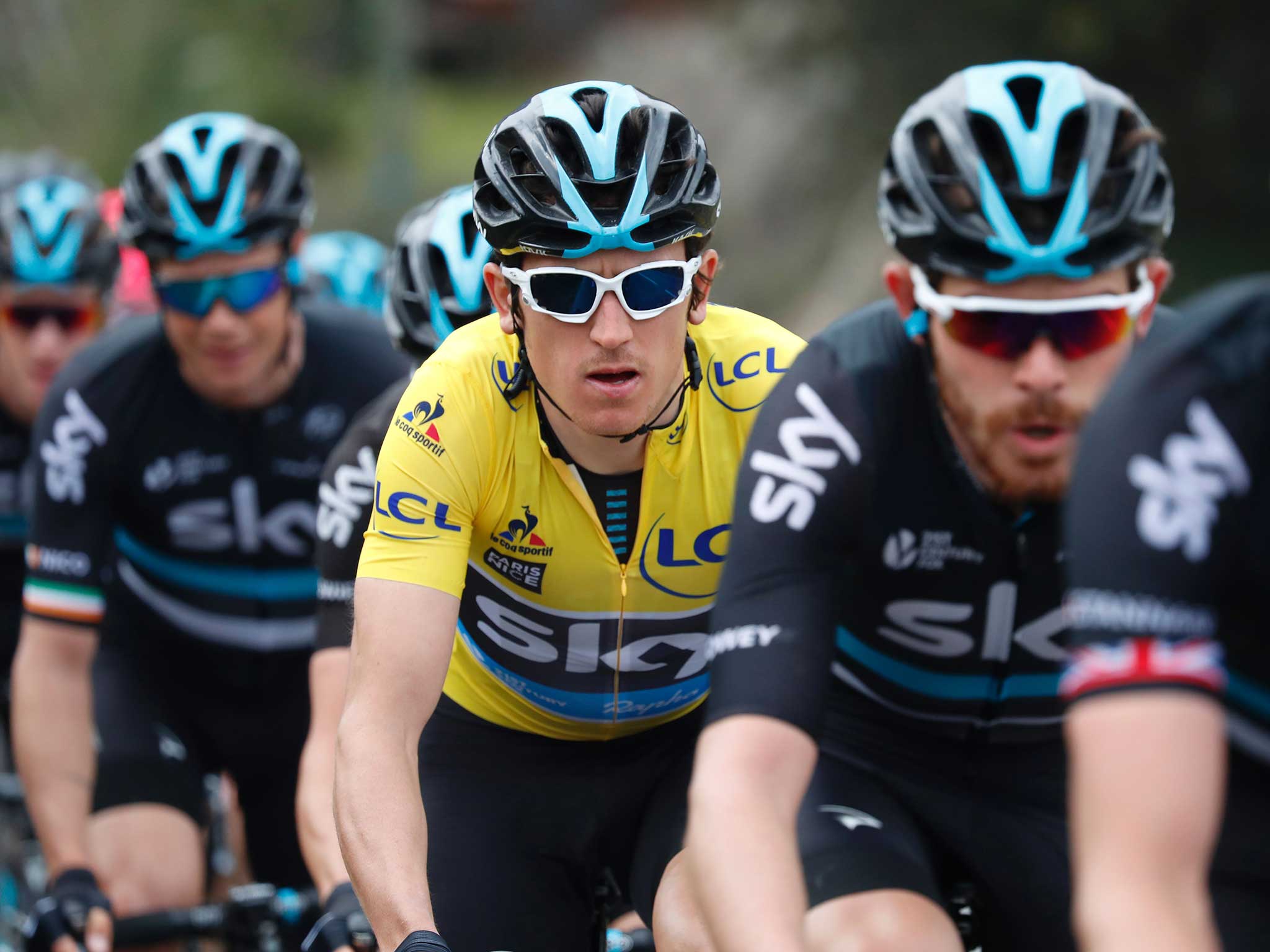 Winning Paris-Nice has increased Geraint Thomas’ (centre) standing with Team Sky