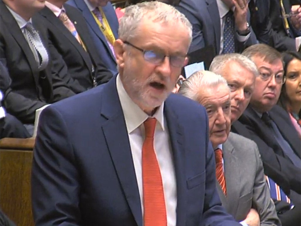The Labour leader speaks during Prime Minister's Questions