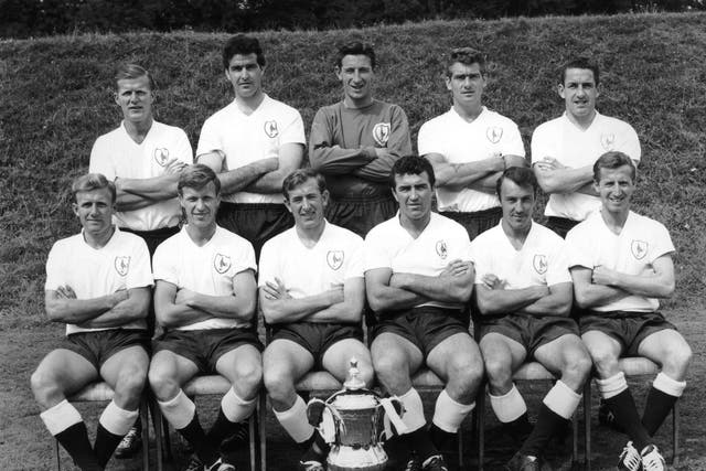 Peter Baker. top left back row, with his Tottenham Hotspur teammates in 1962
