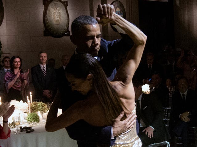 President Obama dances the tango on a state visit to Argentina