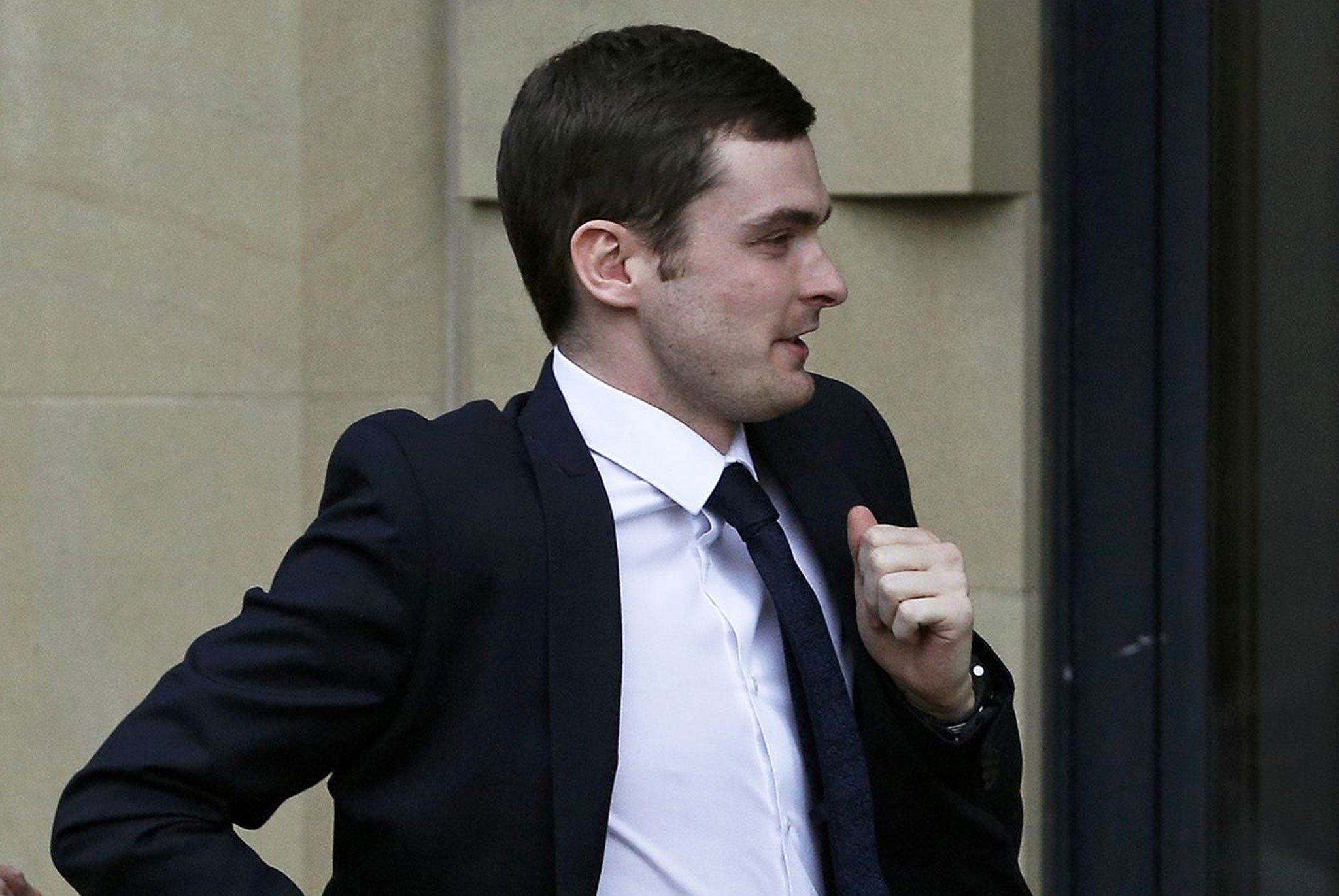 Adam Johnson arrives for sentencing at Bradford Crown Court